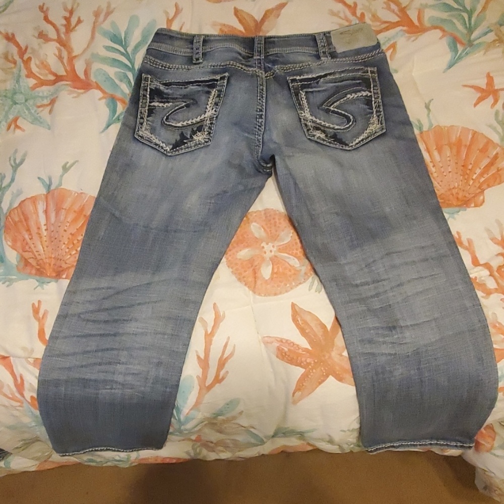 Silver Jean Capris